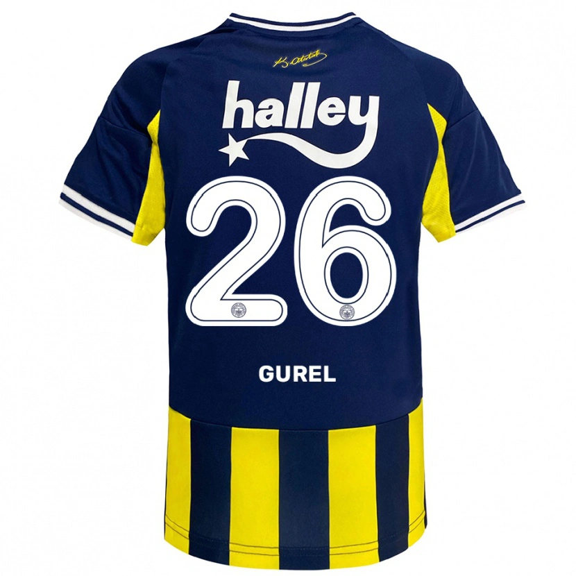 Danxen Mænd Cansu Gürel #26 Gul Mørkeblå Hvid Hjemmebane Spillertrøjer 2025/26 Trøje T-Shirt