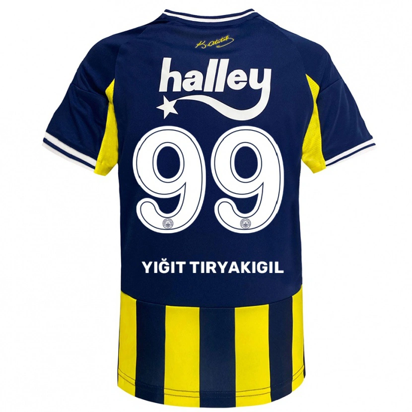 Danxen Mænd Ömer Yiğit Tiryakigil #99 Gul Mørkeblå Hvid Hjemmebane Spillertrøjer 2025/26 Trøje T-Shirt