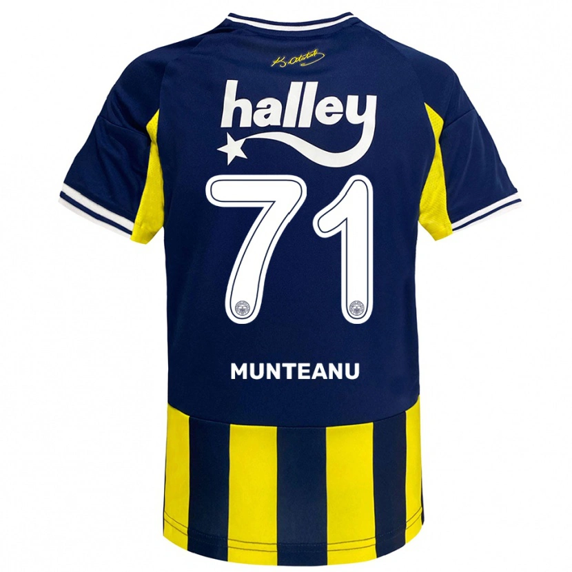 Danxen Mænd Natalia Munteanu #71 Gul Mørkeblå Hvid Hjemmebane Spillertrøjer 2025/26 Trøje T-Shirt