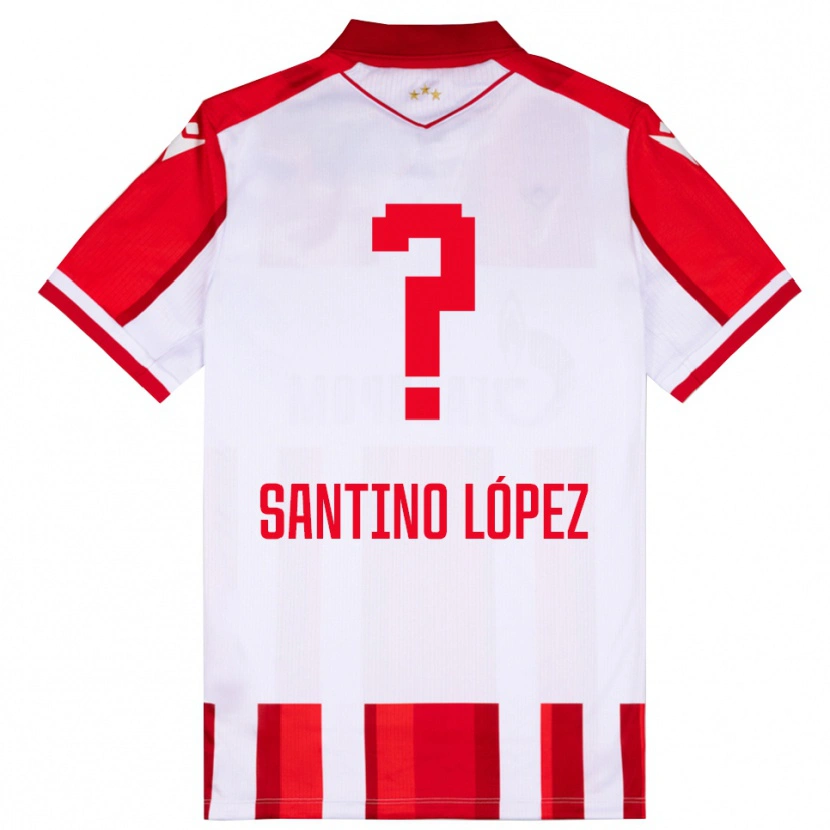 Danxen Mænd Santino López #0 Rød Hvid Hjemmebane Spillertrøjer 2025/26 Trøje T-Shirt