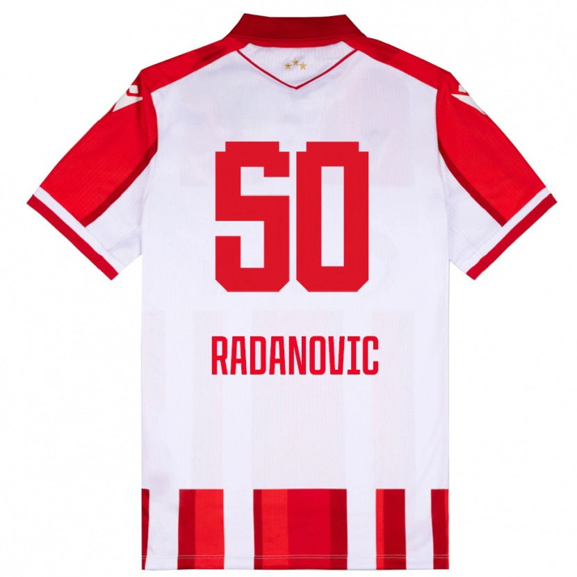 Danxen Mænd Savo Radanovic #50 Rød Hvid Hjemmebane Spillertrøjer 2025/26 Trøje T-Shirt