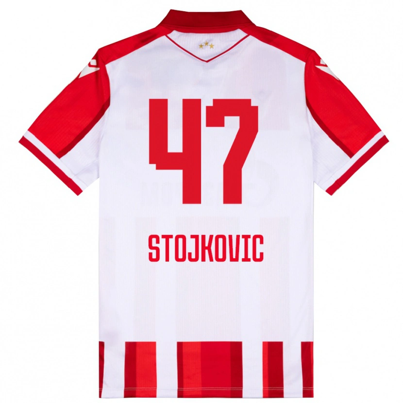 Danxen Mænd Strahinja Stojkovic #47 Rød Hvid Hjemmebane Spillertrøjer 2025/26 Trøje T-Shirt
