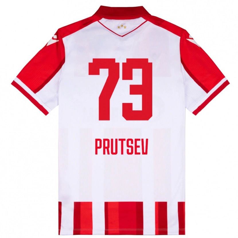 Danxen Mænd Egor Prutsev #73 Rød Hvid Hjemmebane Spillertrøjer 2025/26 Trøje T-Shirt