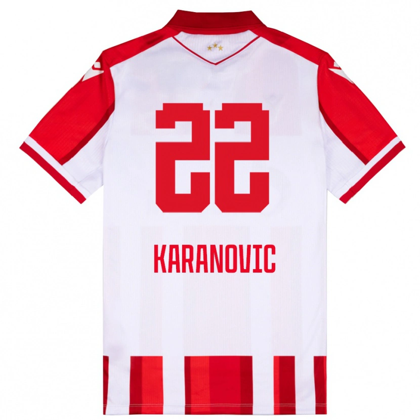 Danxen Mænd Danilo Karanovic #22 Rød Hvid Hjemmebane Spillertrøjer 2025/26 Trøje T-Shirt