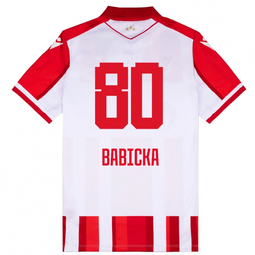Danxen Mænd Shavy Babicka #80 Rød Hvid Hjemmebane Spillertrøjer 2025/26 Trøje T-Shirt