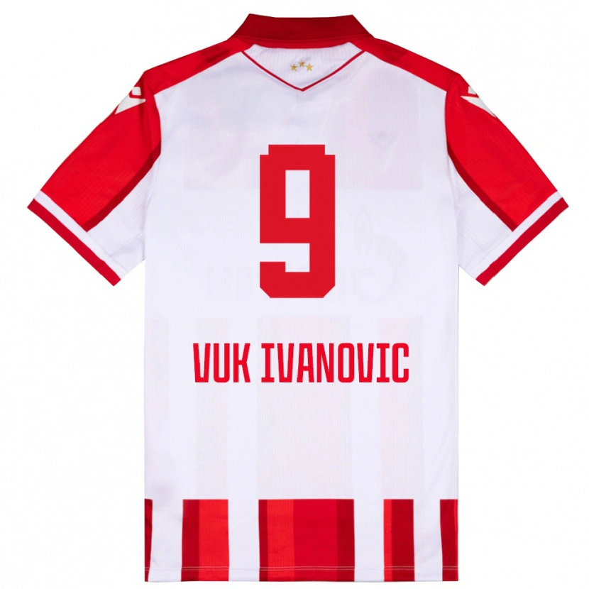 Danxen Mænd Vuk Ivanovic #9 Rød Hvid Hjemmebane Spillertrøjer 2025/26 Trøje T-Shirt
