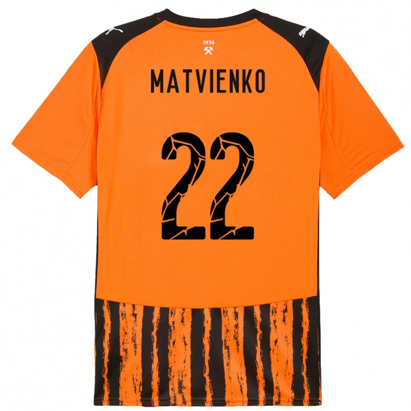Danxen Mænd Mykola Matvienko #22 Orange Sort Hjemmebane Spillertrøjer 2025/26 Trøje T-Shirt
