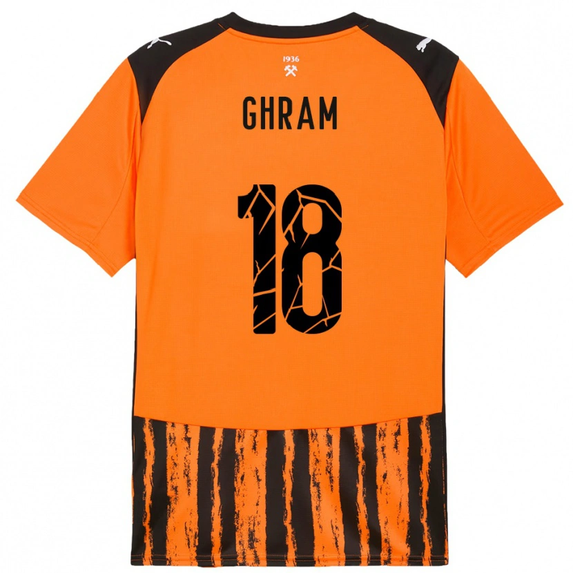 Danxen Mænd Alaa Ghram #18 Orange Sort Hjemmebane Spillertrøjer 2025/26 Trøje T-Shirt