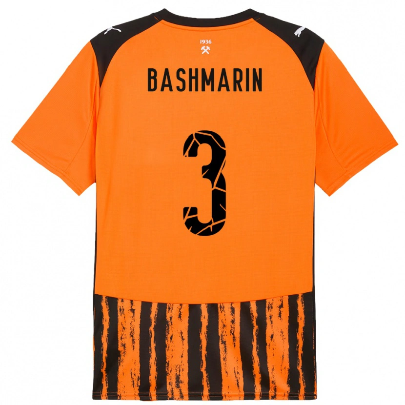 Danxen Mænd Oleksandr Bashmarin #3 Orange Sort Hjemmebane Spillertrøjer 2025/26 Trøje T-Shirt