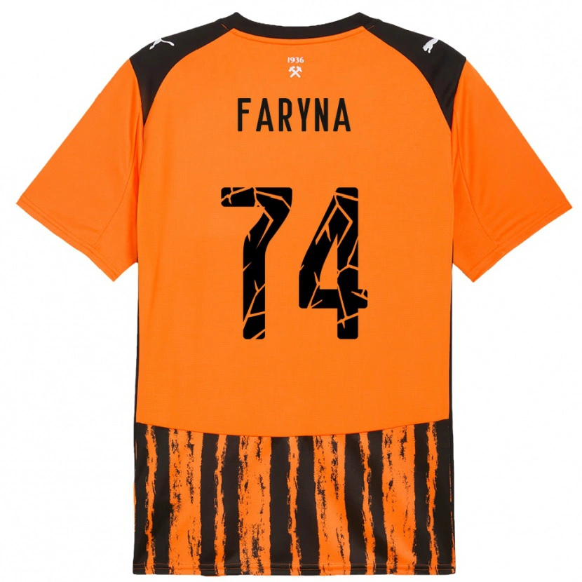 Danxen Mænd Maryan Faryna #74 Orange Sort Hjemmebane Spillertrøjer 2025/26 Trøje T-Shirt