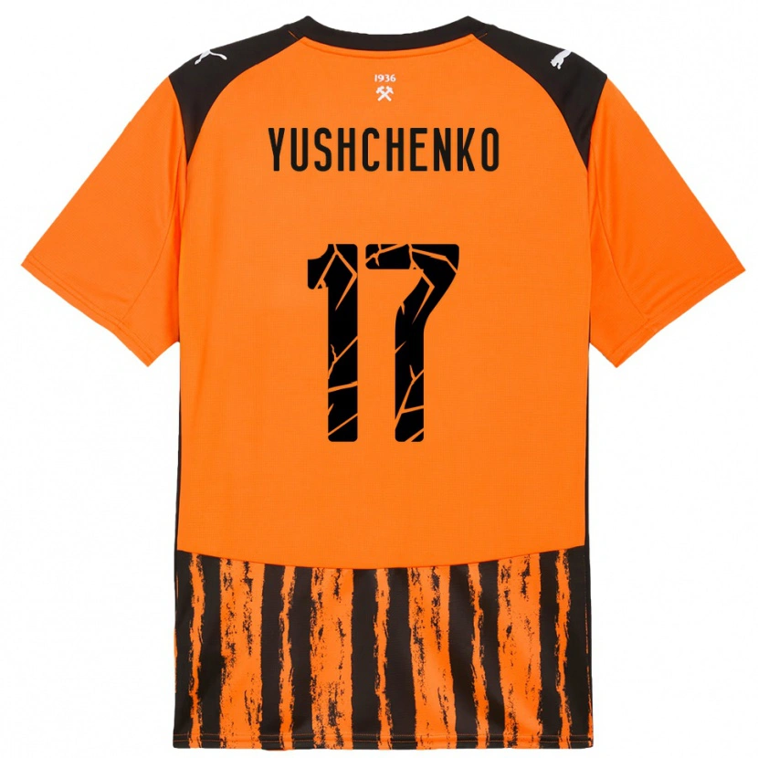 Danxen Mænd Oleksandr Yushchenko #17 Orange Sort Hjemmebane Spillertrøjer 2025/26 Trøje T-Shirt
