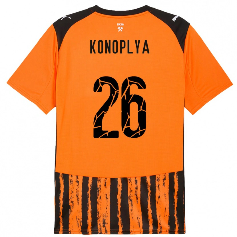 Danxen Mænd Yukhym Konoplya #26 Orange Sort Hjemmebane Spillertrøjer 2025/26 Trøje T-Shirt