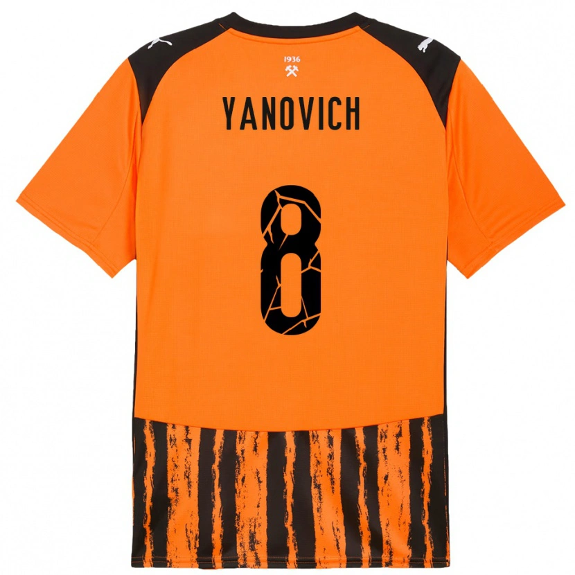 Danxen Mænd Yevgen Yanovich #8 Orange Sort Hjemmebane Spillertrøjer 2025/26 Trøje T-Shirt