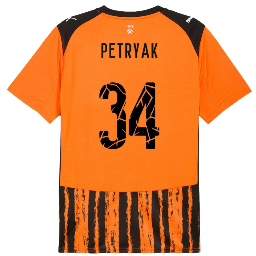 Danxen Mænd Ivan Petryak #34 Orange Sort Hjemmebane Spillertrøjer 2025/26 Trøje T-Shirt