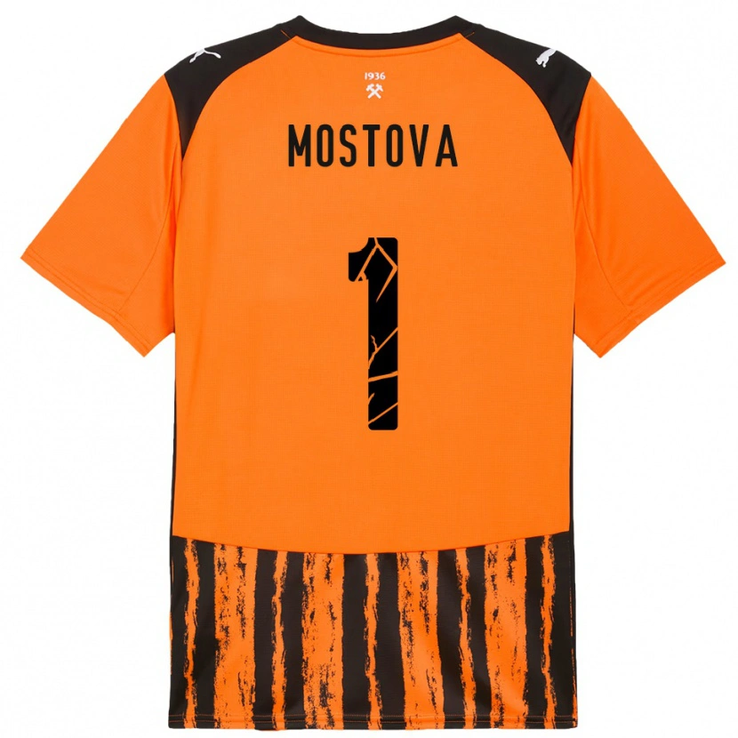 Danxen Mænd Inha Mostova #1 Orange Sort Hjemmebane Spillertrøjer 2025/26 Trøje T-Shirt