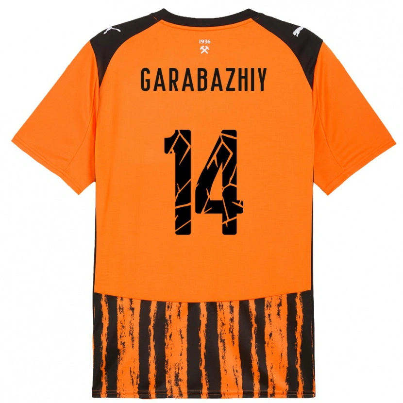 Danxen Mænd Anton Garabazhiy #14 Orange Sort Hjemmebane Spillertrøjer 2025/26 Trøje T-Shirt