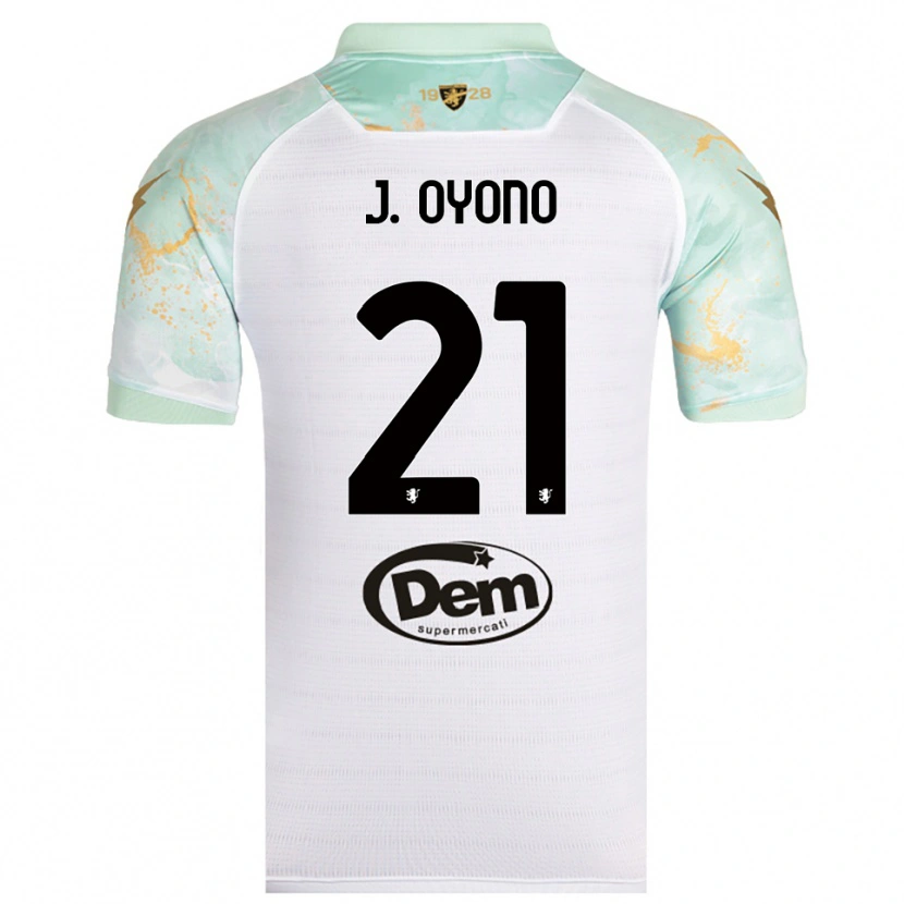 Danxen Mænd Jérémy Oyono #21 Hvid Sort Udebane Spillertrøjer 2025/26 Trøje T-Shirt