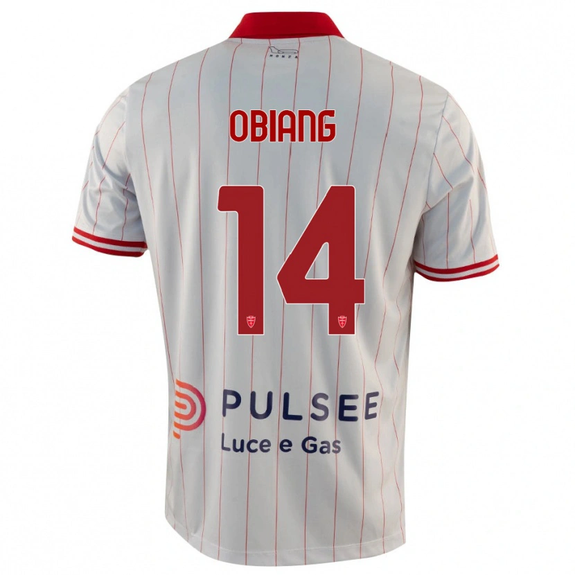Danxen Mænd Pedro Obiang #14 Hvid Rød Blå Udebane Spillertrøjer 2025/26 Trøje T-Shirt