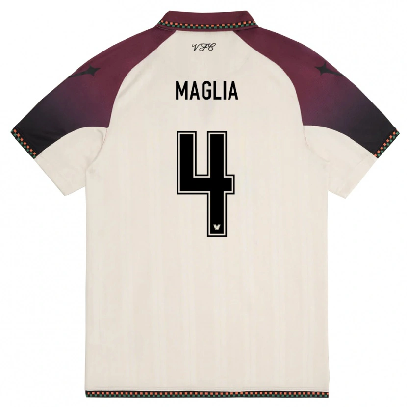 Danxen Mænd Jacopo Maglia #4 Creme Bourgogne Udebane Spillertrøjer 2025/26 Trøje T-Shirt