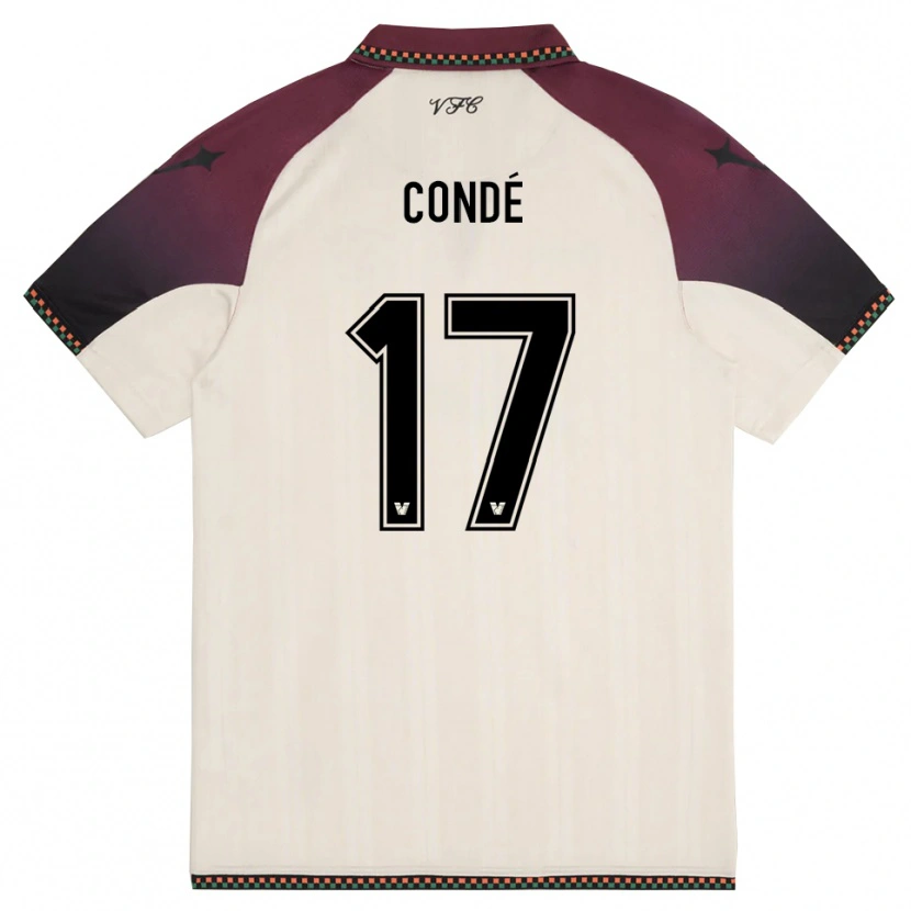 Danxen Mænd Cheick Condé #17 Creme Bourgogne Udebane Spillertrøjer 2025/26 Trøje T-Shirt
