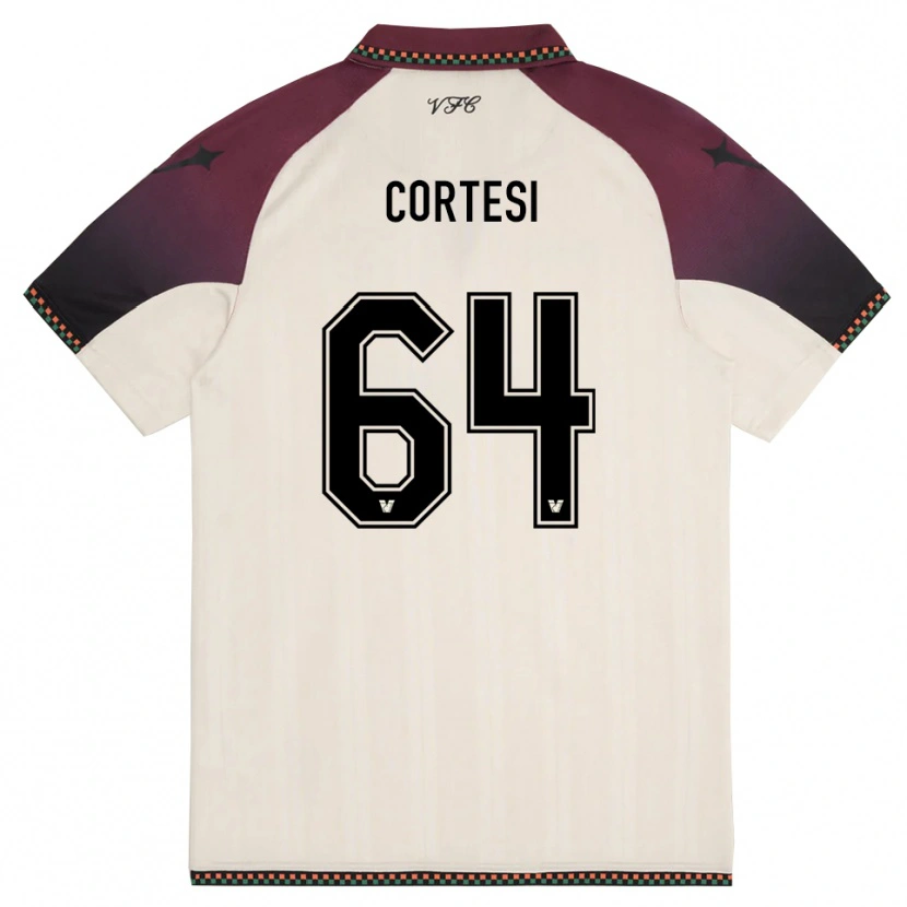 Danxen Mænd Serena Cortesi #64 Creme Bourgogne Udebane Spillertrøjer 2025/26 Trøje T-Shirt