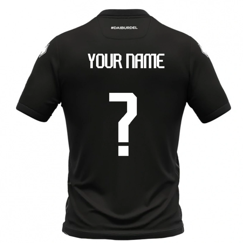 Danxen Mænd Dit Navn #0 Sort Hvid Udebane Spillertrøjer 2025/26 Trøje T-Shirt