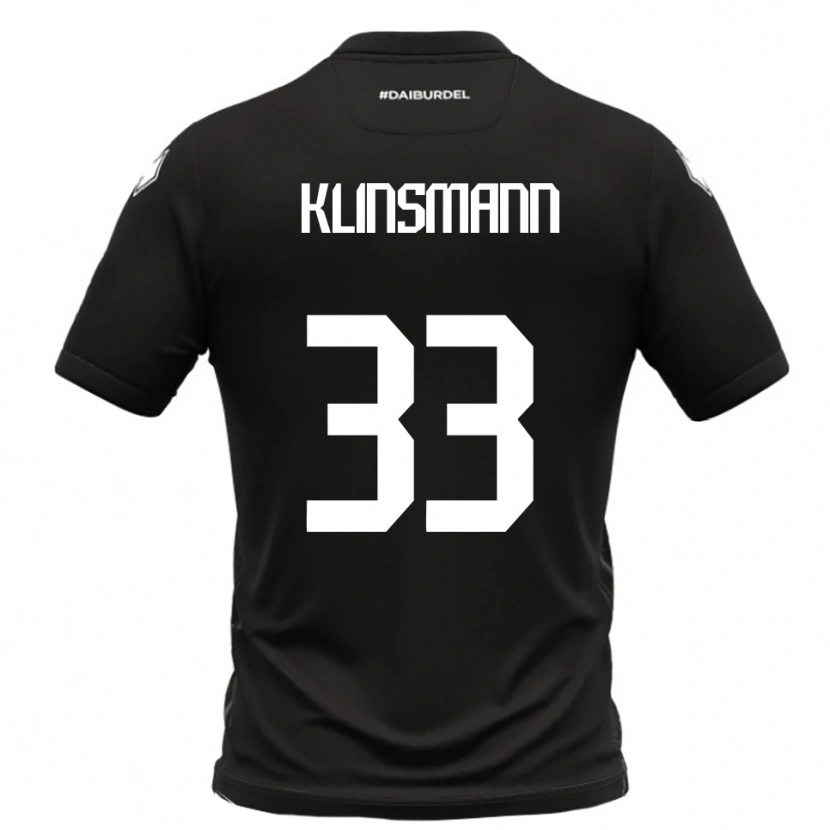 Danxen Mænd Jonathan Klinsmann #33 Sort Hvid Udebane Spillertrøjer 2025/26 Trøje T-Shirt