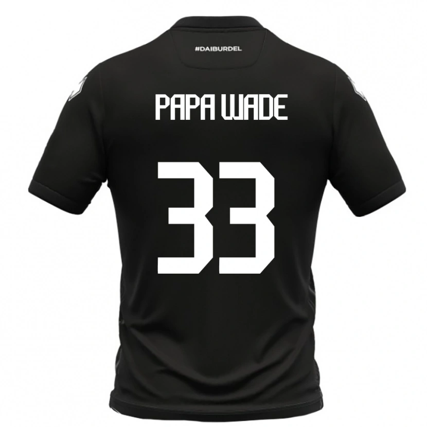 Danxen Mænd Ibrahima Papa Wade #33 Sort Hvid Udebane Spillertrøjer 2025/26 Trøje T-Shirt