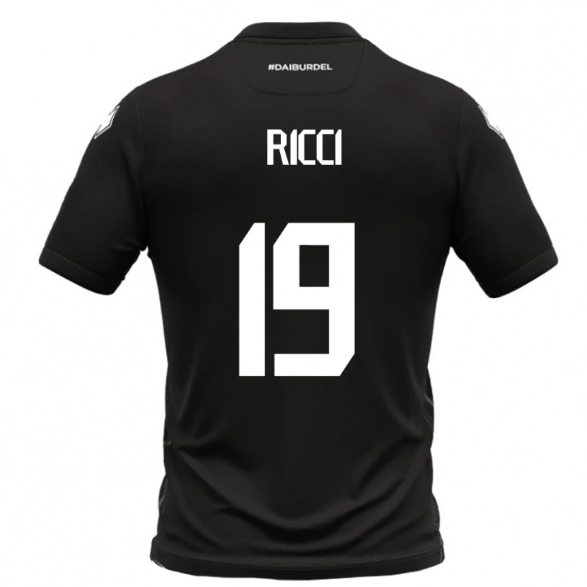 Danxen Mænd Gabriele Ricci #19 Sort Hvid Udebane Spillertrøjer 2025/26 Trøje T-Shirt
