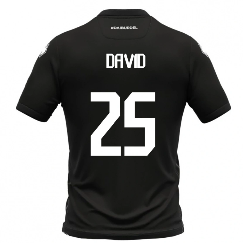 Danxen Mænd Antonio David #25 Sort Hvid Udebane Spillertrøjer 2025/26 Trøje T-Shirt