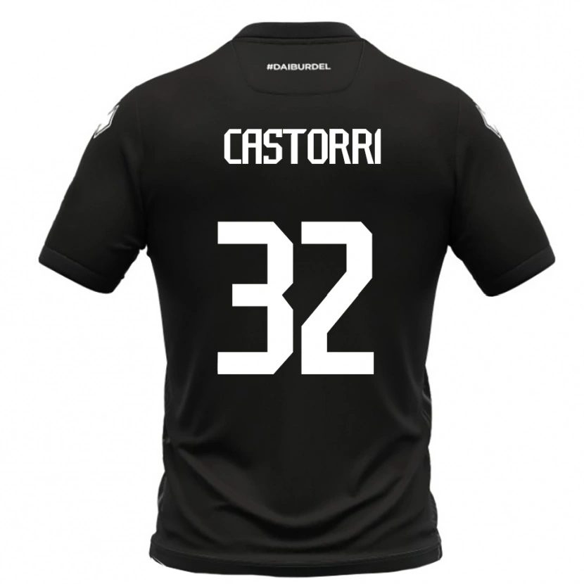 Danxen Mænd Gianmarco Castorri #32 Sort Hvid Udebane Spillertrøjer 2025/26 Trøje T-Shirt