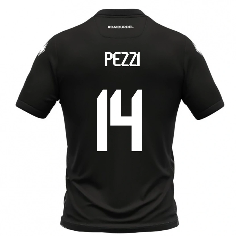 Danxen Mænd Alessandro Pezzi #14 Sort Hvid Udebane Spillertrøjer 2025/26 Trøje T-Shirt