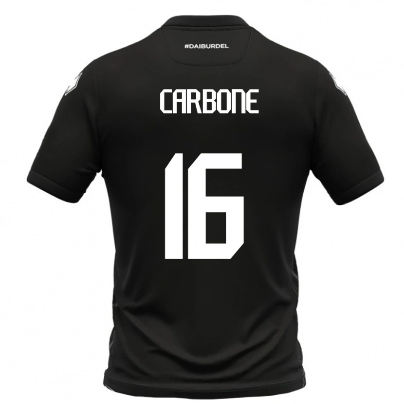 Danxen Mænd Andrea Carbone #16 Sort Hvid Udebane Spillertrøjer 2025/26 Trøje T-Shirt