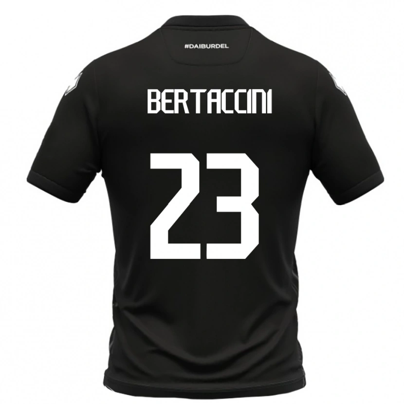 Danxen Mænd Filippo Bertaccini #23 Sort Hvid Udebane Spillertrøjer 2025/26 Trøje T-Shirt