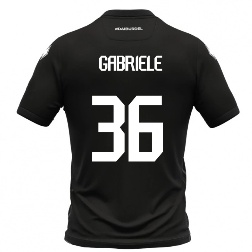 Danxen Mænd Tommaso Gabriele #36 Sort Hvid Udebane Spillertrøjer 2025/26 Trøje T-Shirt