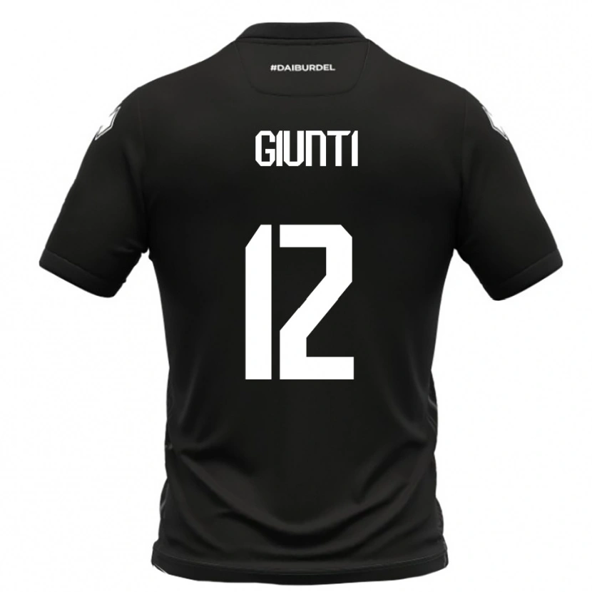 Danxen Mænd Alessandro Giunti #12 Sort Hvid Udebane Spillertrøjer 2025/26 Trøje T-Shirt