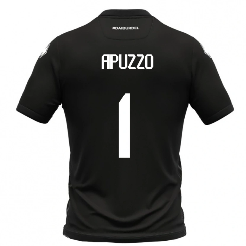 Danxen Mænd Davide Apuzzo #1 Sort Hvid Udebane Spillertrøjer 2025/26 Trøje T-Shirt