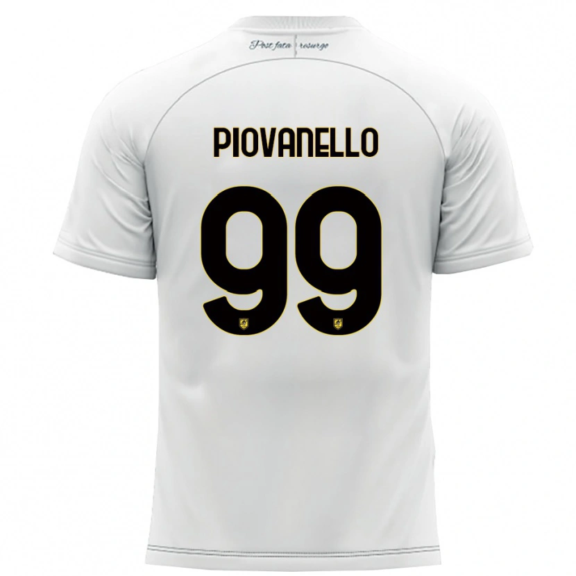 Danxen Mænd Enrico Piovanello #99 Hvid Gul Udebane Spillertrøjer 2025/26 Trøje T-Shirt