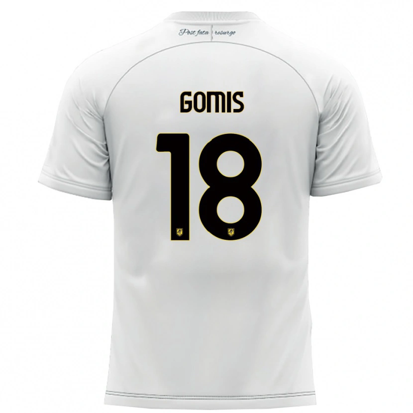 Danxen Mænd Francis Gomis #18 Hvid Gul Udebane Spillertrøjer 2025/26 Trøje T-Shirt