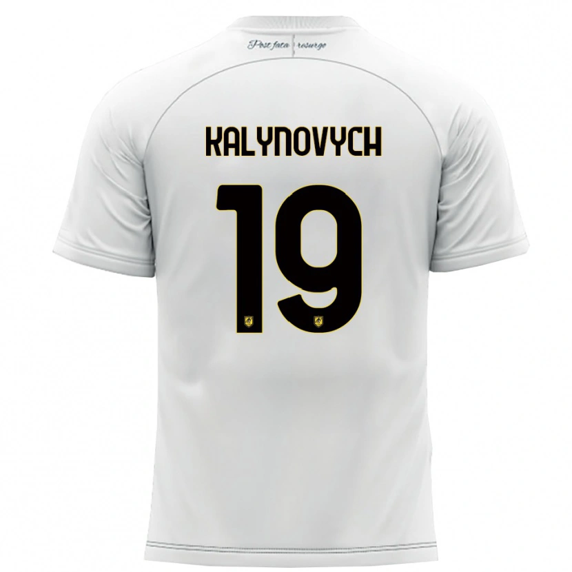 Danxen Mænd Igor Kalynovych #19 Hvid Gul Udebane Spillertrøjer 2025/26 Trøje T-Shirt