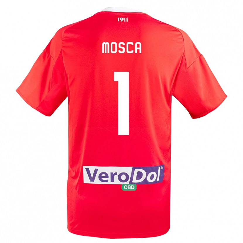 Danxen Mænd Lorenzo Mosca #1 Rød Hvid Udebane Spillertrøjer 2025/26 Trøje T-Shirt