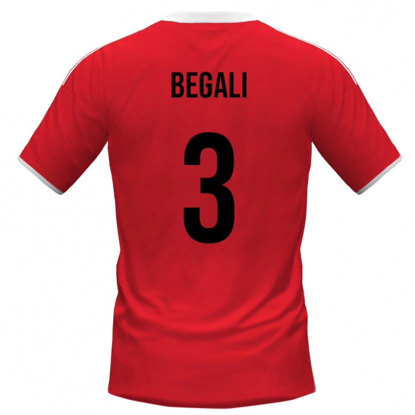 Danxen Mænd Pietro Begali #3 Rød Hvid Udebane Spillertrøjer 2025/26 Trøje T-Shirt