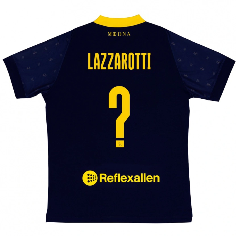 Danxen Mænd Pietro Lazzarotti #0 Mørkeblå Gul Udebane Spillertrøjer 2025/26 Trøje T-Shirt