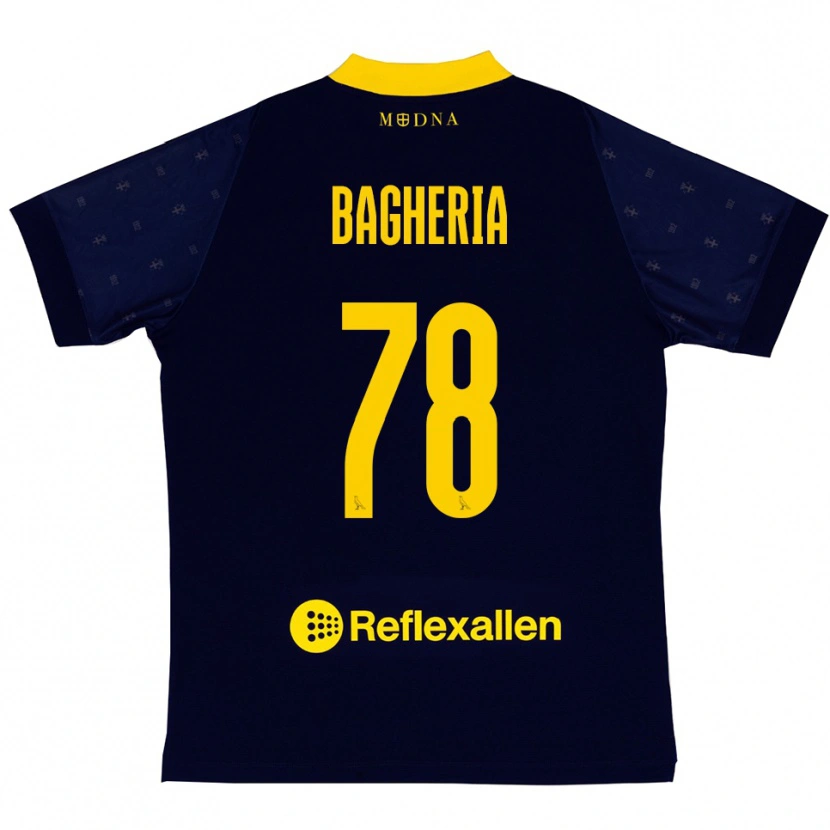 Danxen Mænd Fabrizio Bagheria #78 Mørkeblå Gul Udebane Spillertrøjer 2025/26 Trøje T-Shirt