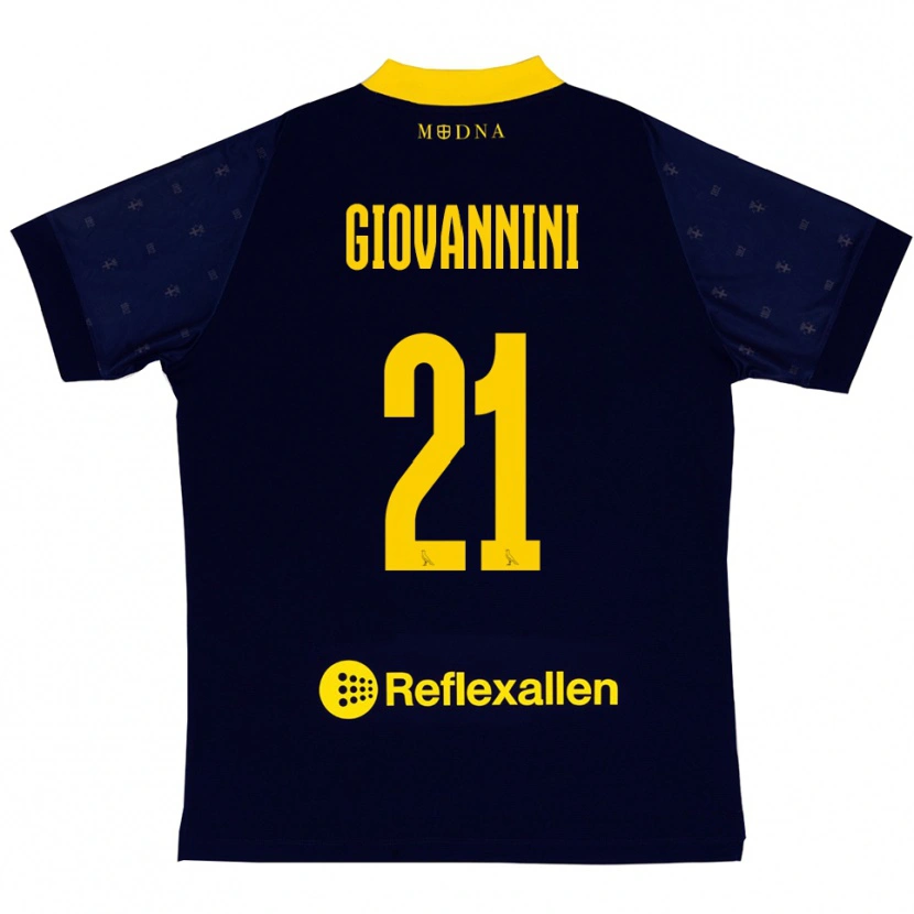 Danxen Mænd Romeo Giovannini #21 Mørkeblå Gul Udebane Spillertrøjer 2025/26 Trøje T-Shirt