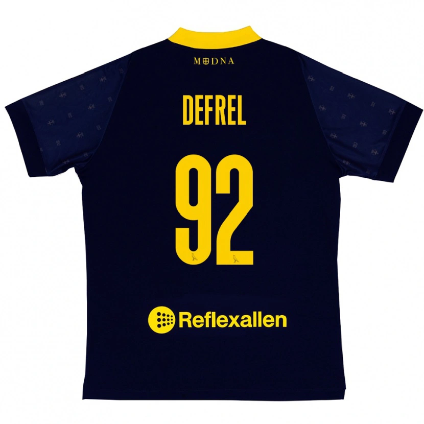 Danxen Mænd Grégoire Defrel #92 Mørkeblå Gul Udebane Spillertrøjer 2025/26 Trøje T-Shirt