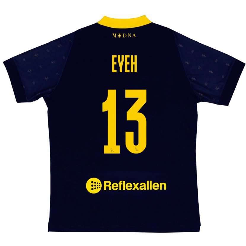 Danxen Mænd Nicholas Eyeh #13 Mørkeblå Gul Udebane Spillertrøjer 2025/26 Trøje T-Shirt