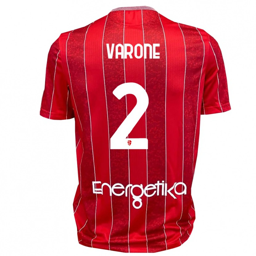 Danxen Mænd Francesco Varone #2 Rød Hvid Udebane Spillertrøjer 2025/26 Trøje T-Shirt