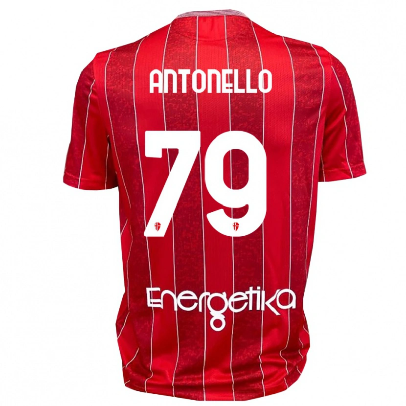 Danxen Mænd Andrea Antonello #79 Rød Hvid Udebane Spillertrøjer 2025/26 Trøje T-Shirt