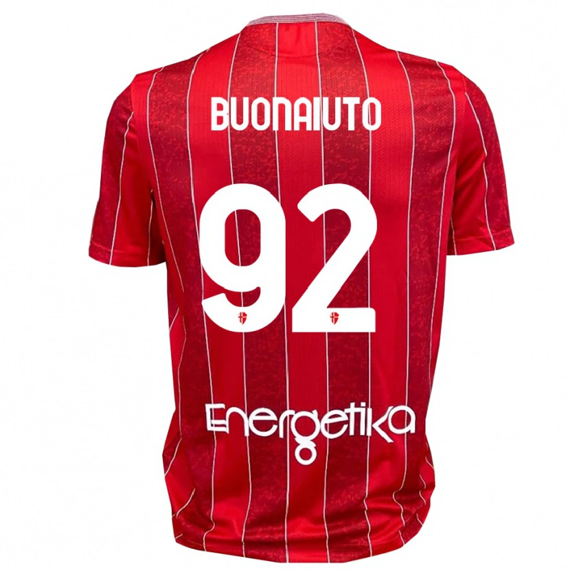 Danxen Mænd Cristian Buonaiuto #92 Rød Hvid Udebane Spillertrøjer 2025/26 Trøje T-Shirt